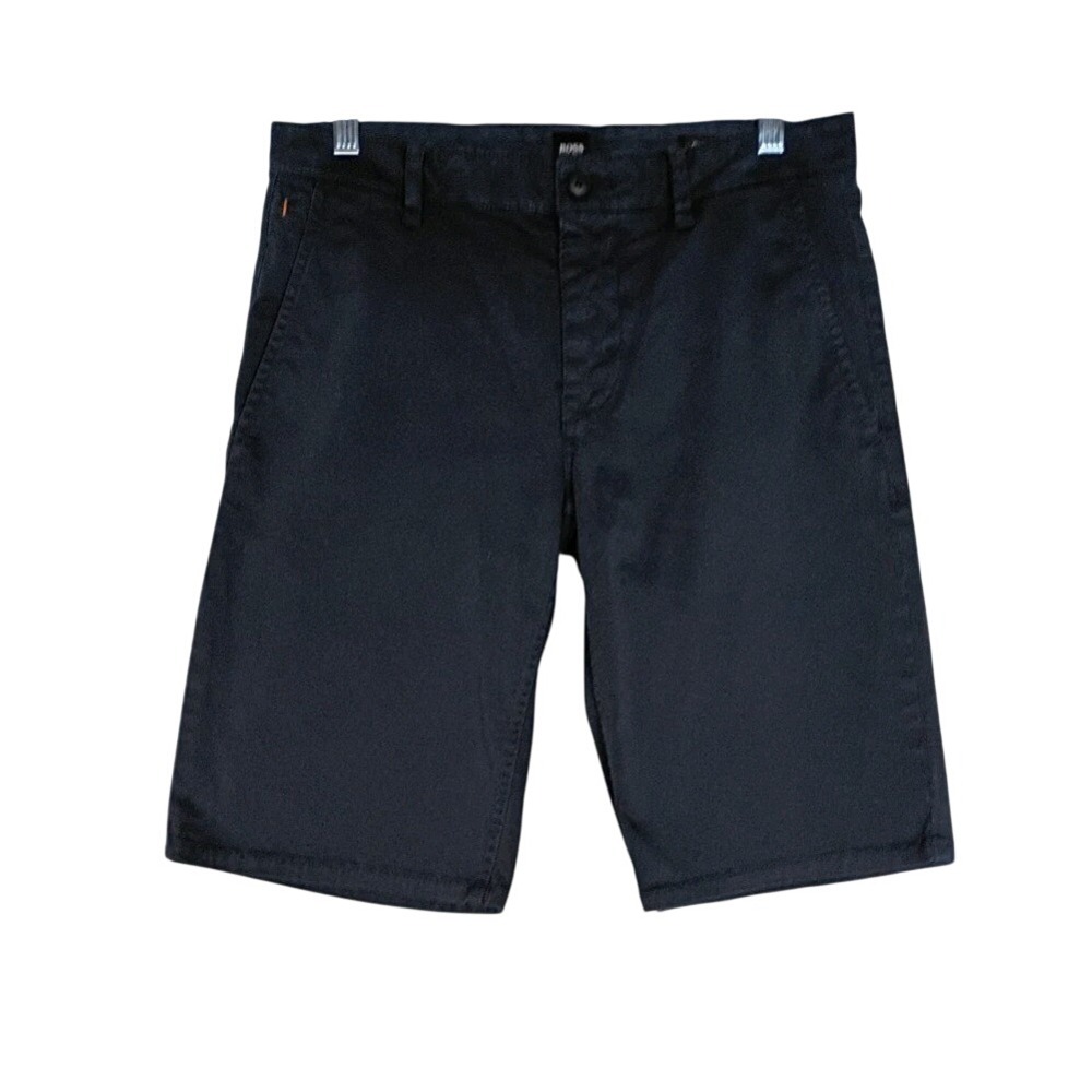 Hugo Boss Navy Blue Slice Slim Fit Shorts Flat Front Men's US 30